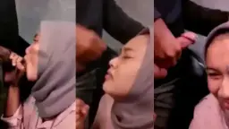 Jilbab Mengisap Ingin Dikeluarkan Di Wajahnya