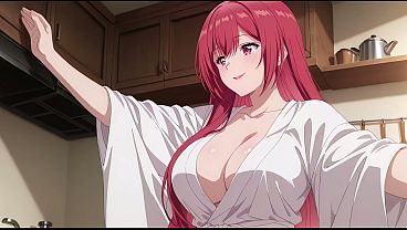 Anak Tiri Pulang Cepet, Lihat Istri Bokap Masak Pake Baju Tipis Transparan. Kureha Enomoto Cosplay Mesum (ai-generated)