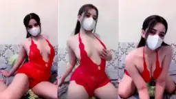 Vania Vanya Ozawa Pamer Tubuh Seksi Pakai Lingerie Merah Bikin Crot.