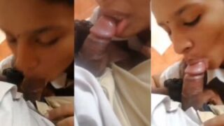 Gf Gives A Desi Blowjob To Her Bf At His Home